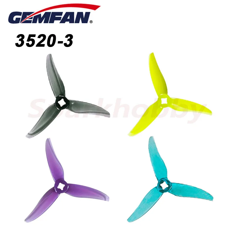 

2 пары Gemfan Hurricane 3520 3.5X2X3 3-лопастные 2,5 дюйма CW CCW PC Propeller для RC FPV Racing Freestyle Cinewhoop беспилотники DIY части