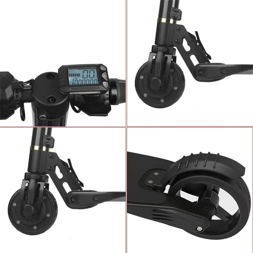Ultra Light Carbon Fiber Portable Foldable Electric Scooter With Two Wheels Fast Speed Skateboard W
