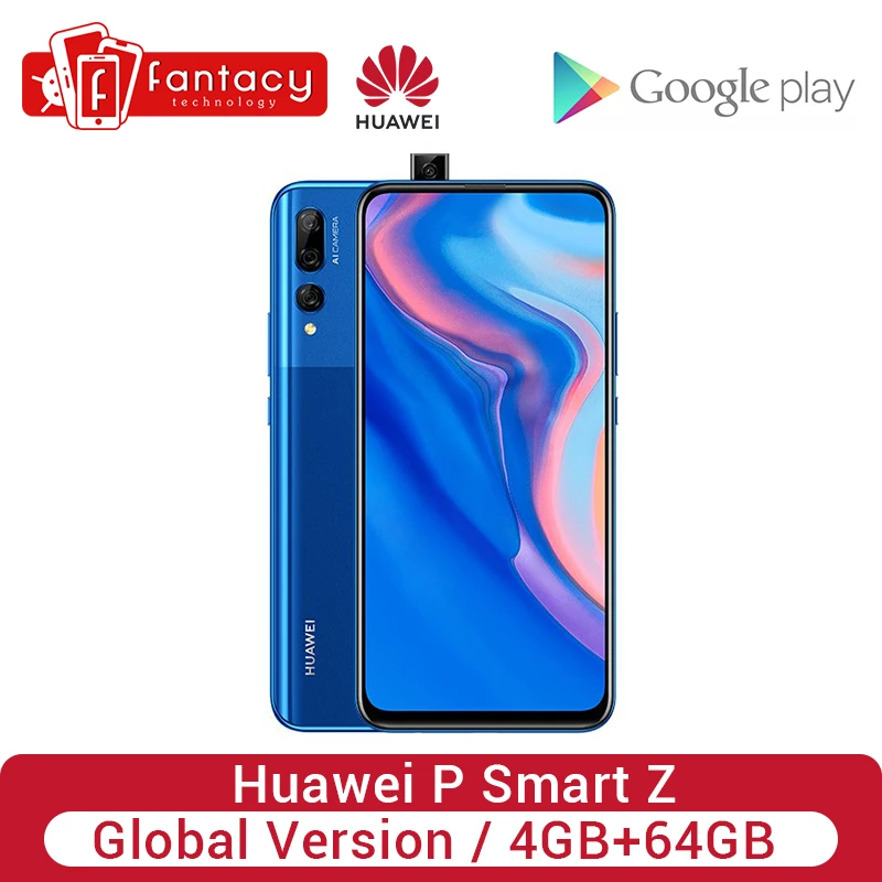 Huawei P Smart Z с глобальной версией, 4 ГБ, 64 ГБ, восьмиядерный смартфон Kirin 710F, авто всплывающая фронтальная камера, 6,59 дюйма, мобильный телефон, NFC