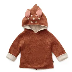 Tinypers/Одежда для маленьких девочек; зимнее пальто с капюшоном для новорожденных; Bebe; вязаный хлопковый утепленный костюм для маленьких