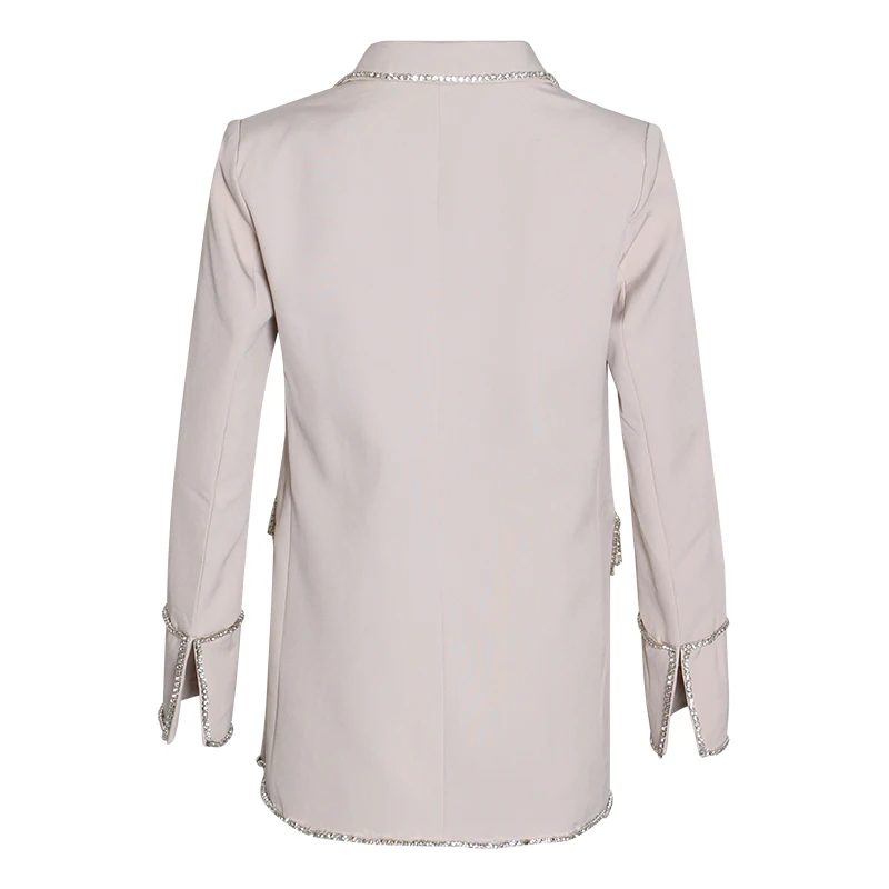Kopen TWOTWINSTYLE Diamant Patchwork vrouwen Blazer Notched Kraag Lange Mouw Elegante Herfst Vrouwelijke Jas 2019 Mode Kleding