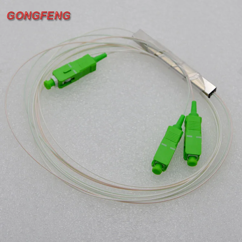 10pcs New Mini PLC Optical Fiber Splitter SC/UPC/APC 1:2 Single Mode Differential Fiber Optical Splitter Free Shipping Wholesale