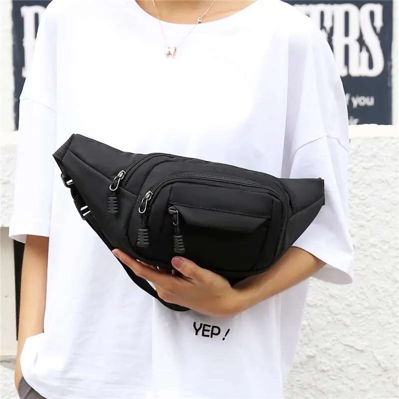 Litthing Men Waist Bag Women Simple Leisure Fashion Oxford Waist Packs Ladies Bags Designer Mobile Phone Pouch