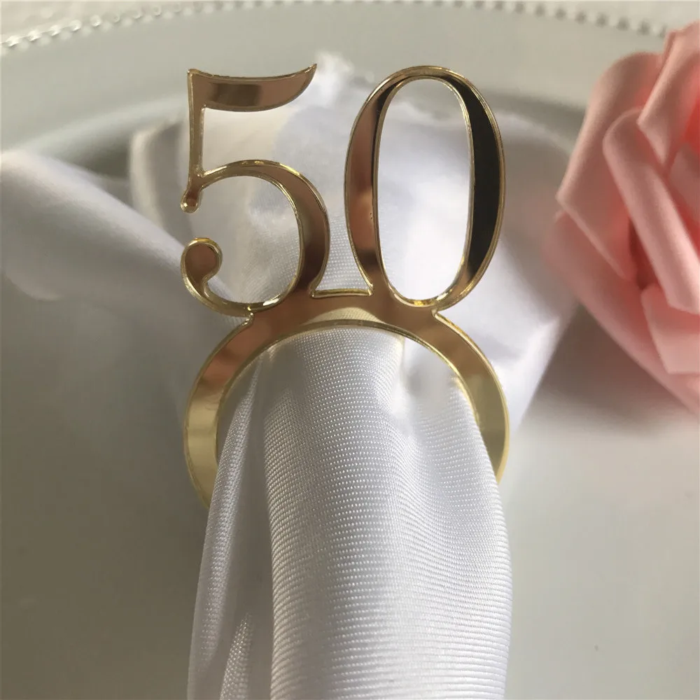 Пользовательские номера салфетки для дня рождения кольцо уникальные вечерние украшения стола Свадьба юбилей место знак вечерние подарки