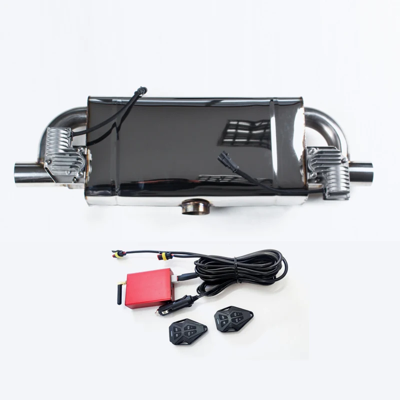 Cars Sounds Muffler Exhaust Electric Valve 1Inlet To 2Outlet Muffler System Cars Down Thin Muffler