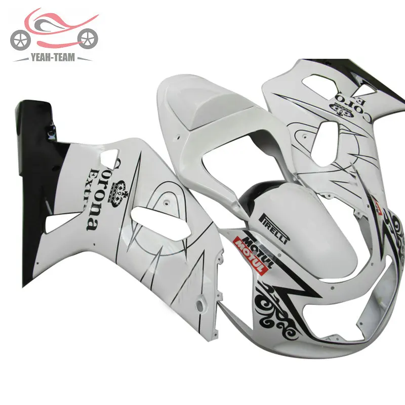 ABS пластик обтекатели комплект для Suzuki 20012002 2003 GSXR750 GSX R600 01 02 03 GSXR 600 750 белый корона мотоцикл обтекатель части