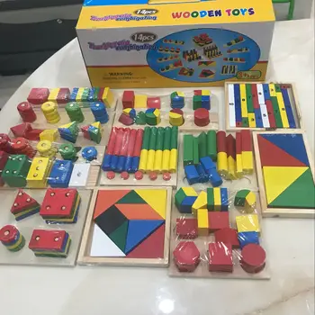 

Kindergarten Early Teaching Aids Family Version Montessori 14-Piece Set Montessori Full Set Shape Matching New Toys