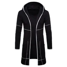 MJartoria стильный модный мужской вязаный кардиган в стиле пэчворк с длинными рукавами, повседневный приталенный плащ на молнии