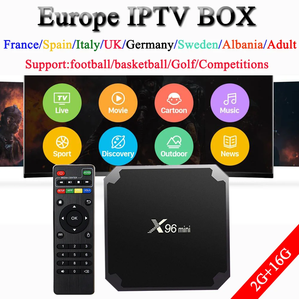 Французская Европа iptv android ТВ приставка x96 Мини Смарт ТВ приставка 7000 live+ 7000 vod Бельгия Франция Испания взрослый paytv Смарт ТВ приставка