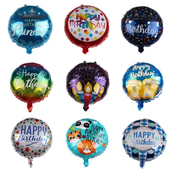 

10pcs/lot News 18inch Foil Round Happy Birthday Balloons Helium Balloon Birthday Party Decorations Baby Shower Globos