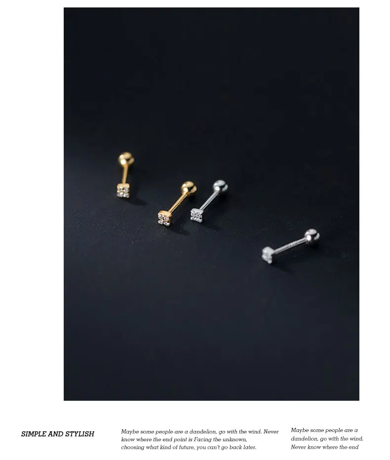 La Monada Geometrie Quadratische Ohrstecker 925 Sterling Silber 925 Kleine Silberohrringe für Frauen Silber durchbohrt Mädchen Schraubenmutter – Detail 4