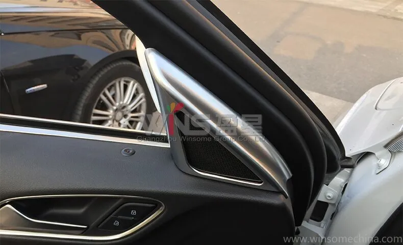Для Audi Q3 2012 2013- Интерьер Литье динамик крышка Аудио отделка Декоративная хромированная Тюнинг автомобиля аксессуары