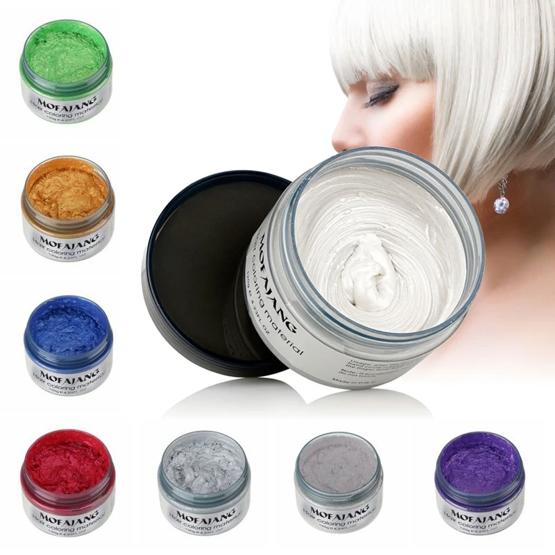 Новинка 7 цветов унисекс модный Временный цвет волос воск краска для грязи крем