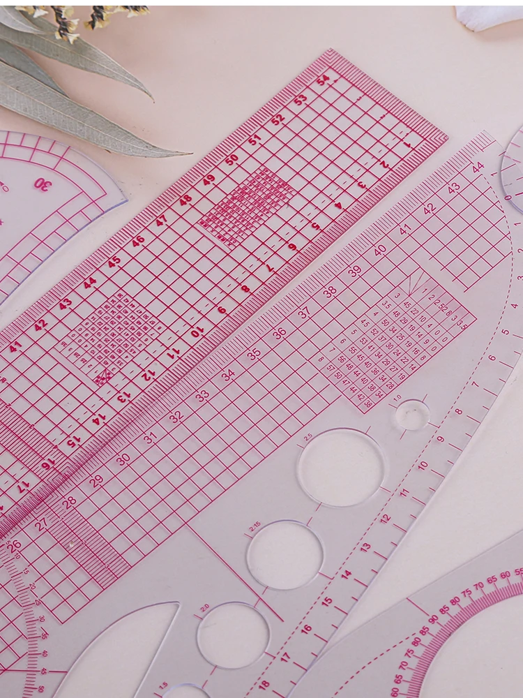 MIUSIE French Curve Rulers Multi-function Ruler Fashion Design Rulers for Fabric Cutting Sewing Measure Template Metric Ruler