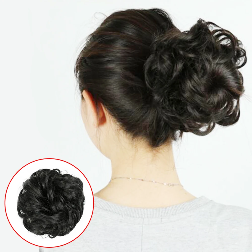 Easy To Wear Stylish Hair Scrunchies Natural Curly Messy Bun Hair