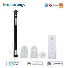

Intellithings Tuya Zigbee Electric Roller Shade Blinds Motor Bulit in Battery for 37 38mm Tube Alexa Google Home Voice Control