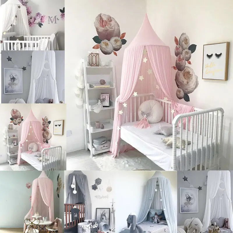 Kids Baby Bed Canopy Bedcover Mosquito Net Curtain Bedding Dome Tent Room Decor Mosquito Net Bed Bedcover Curtain 240x260cm