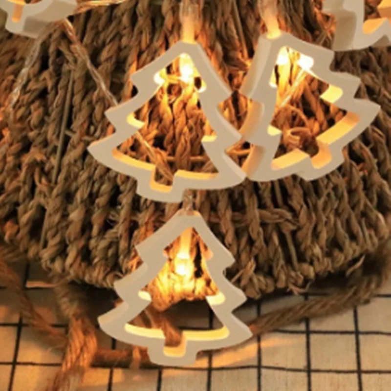 1.5M 10 LED Wooden Star Love Tree Strip Lights Baby Shower Christmas Garland for Home Decor Valentines Wedding Decoration Lamp