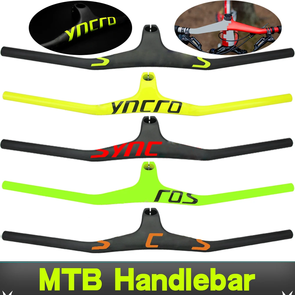 Graus em Forma de Guiador Integrado com Haste Guiador de Carbono Personalizado Campeão Bicicleta Riser-17 3 k Preto Fosco Syn Mtb