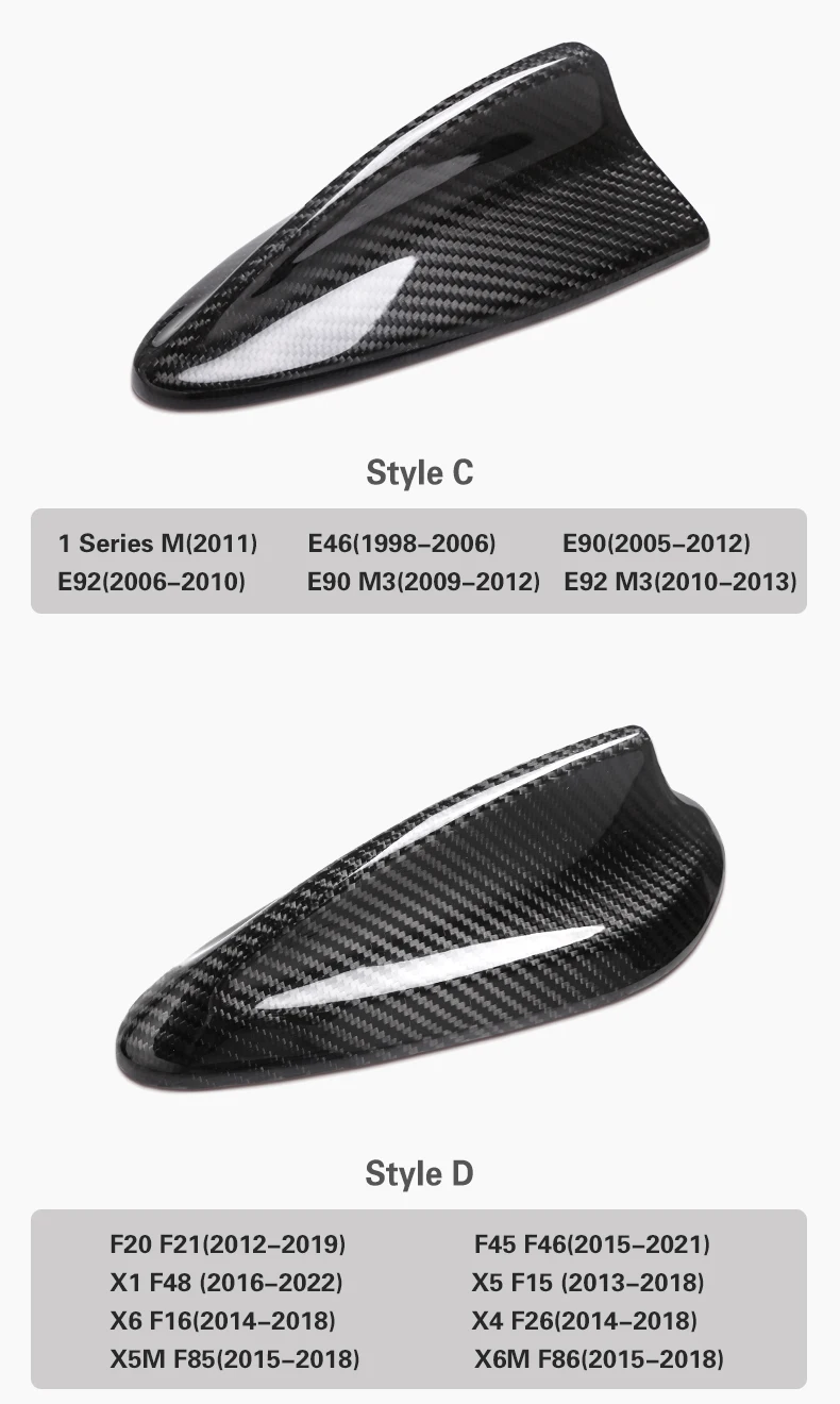 Carbon Fiber Car Roof Shark Fin Aerial Antenna Cover Car Styling For BMW E90 E92 E70 G30 F10 F20 F25 F30 M2 X4 X5 X6 Accessories