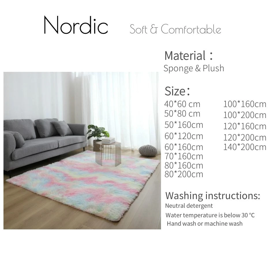 Wishstar Colorful Carpet Shaggy Girl Room Bedside Rugs Cute Rainbow Color Soft Fluffy Plush Rug For Bedroom Nordic Home Decor Wishstar Colorful Carpet Shaggy Girl Room Bedside Rugs Cute Rainbow Color Soft Fluffy Plush Rug For Bedroom Nordic Home Decor