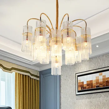 

Postmodern luxury LED chandelier lighting Crystal Glass living room bedroom creative hanging lamp Restaurant home deco luminaire
