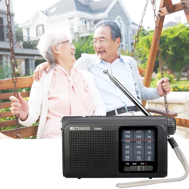Retekess TR605 FM/MW/SW портативный Радиоприемник 3 диапазона для пожилых людей с FM AM SW антенной фонариком портативной FM радио антенны
