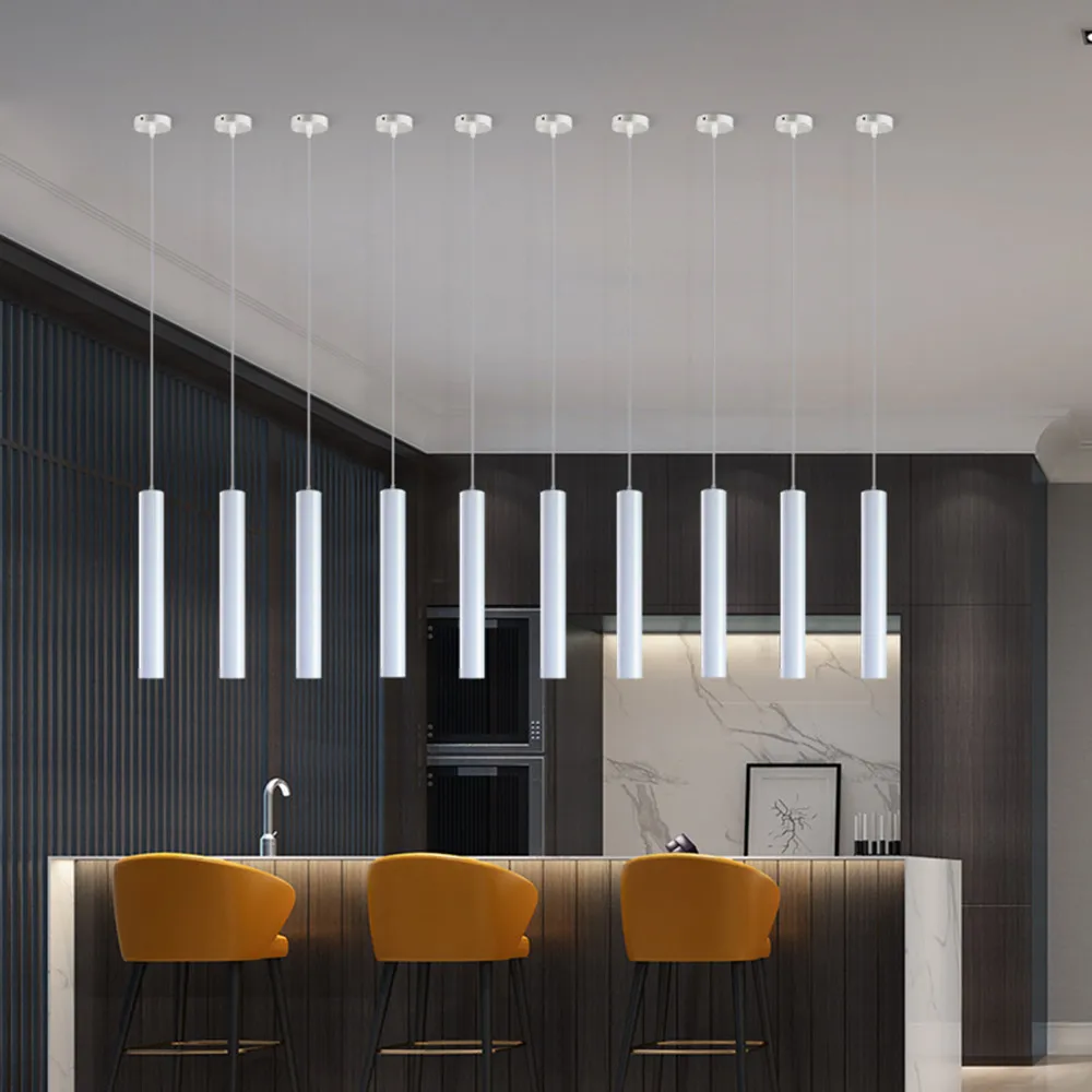  Modern LED Long Tube Pendant Lights Minimalist droplight Restaurant/Dinning Room/Bar Cylindrical Pe - 33054374800