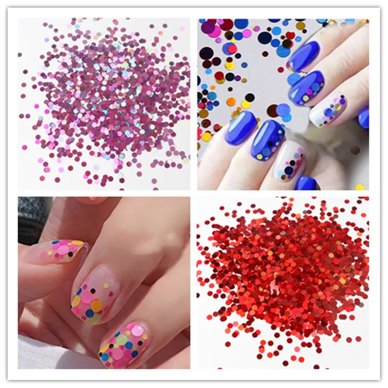 50g Holographic Round Sequins Exquisite Glitter Ultra thin Nail Polish Chameleon Piece 3mm Autumn Designer Nail Decoration