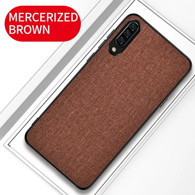 Luxury Fabric Cloth Phone Case For Sony xperia 10III  1III  5II  Xperia1 5III ACE II  Slim Soft Bumper Hard PC Back Cover Dark Brown