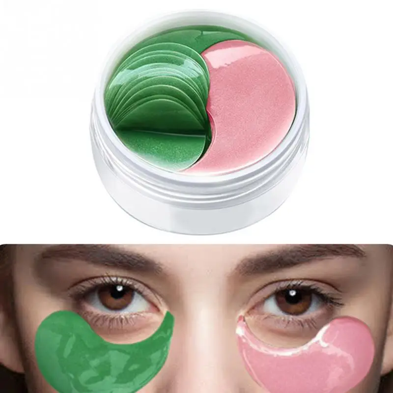 60pcs Dark Circles Smooth Anti Wrinkle Skin Natural Gel Treatment Face Double Color Seaweed Collagen Eye Mask Moisturizing