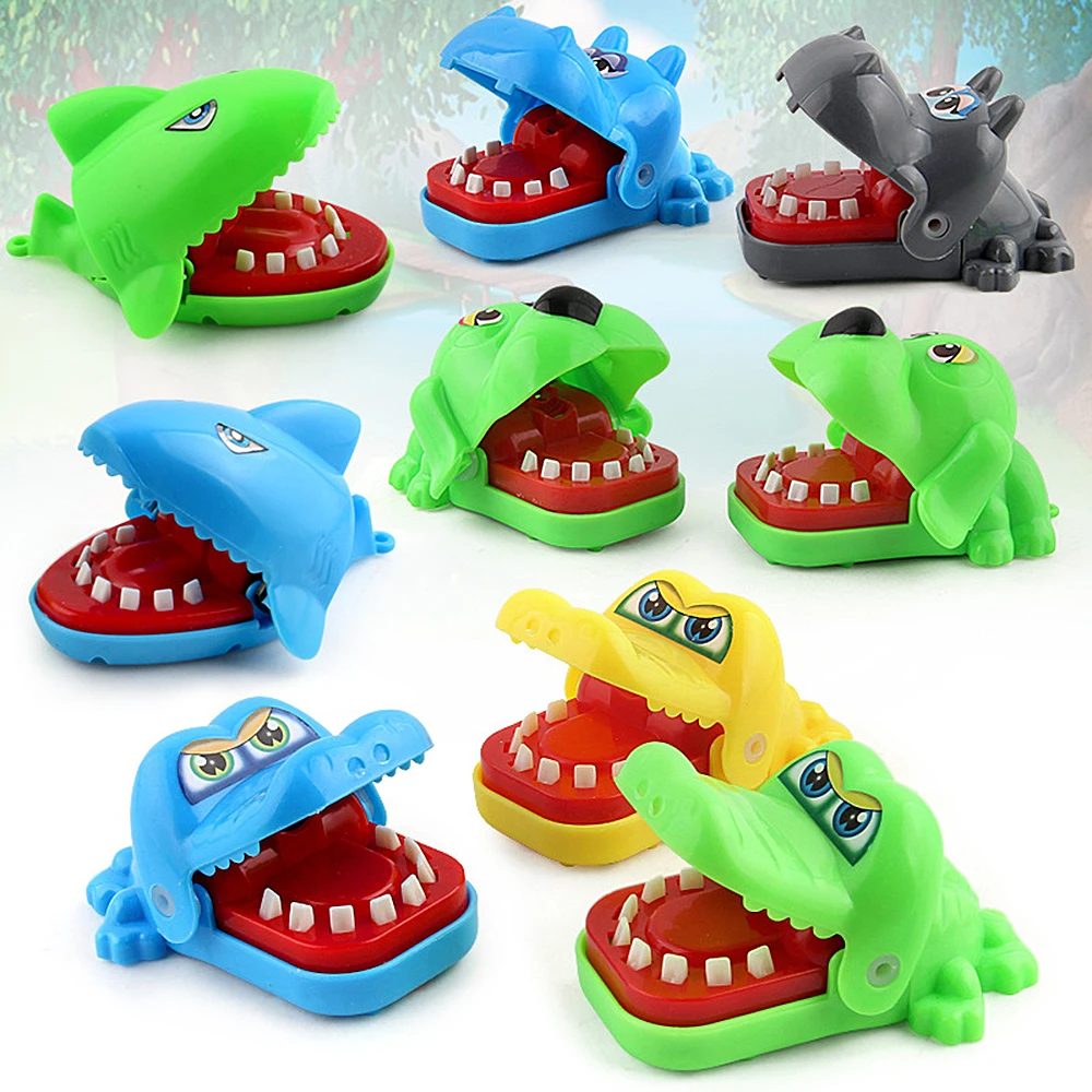 Novelty toys Crocodile Hippo Puppy Shark Tooth Dentist Game Big Mouth Bite Finger Toy Prank Funny Gift for kids free shipping | Игрушки и