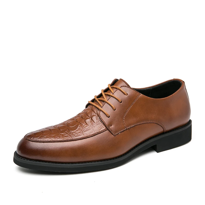 

Men casual shoes Men pu Leather Shoes Men Dress Leather Shoes Prints Pointed Toe Lace up Wedding Office Men Formal Shoes