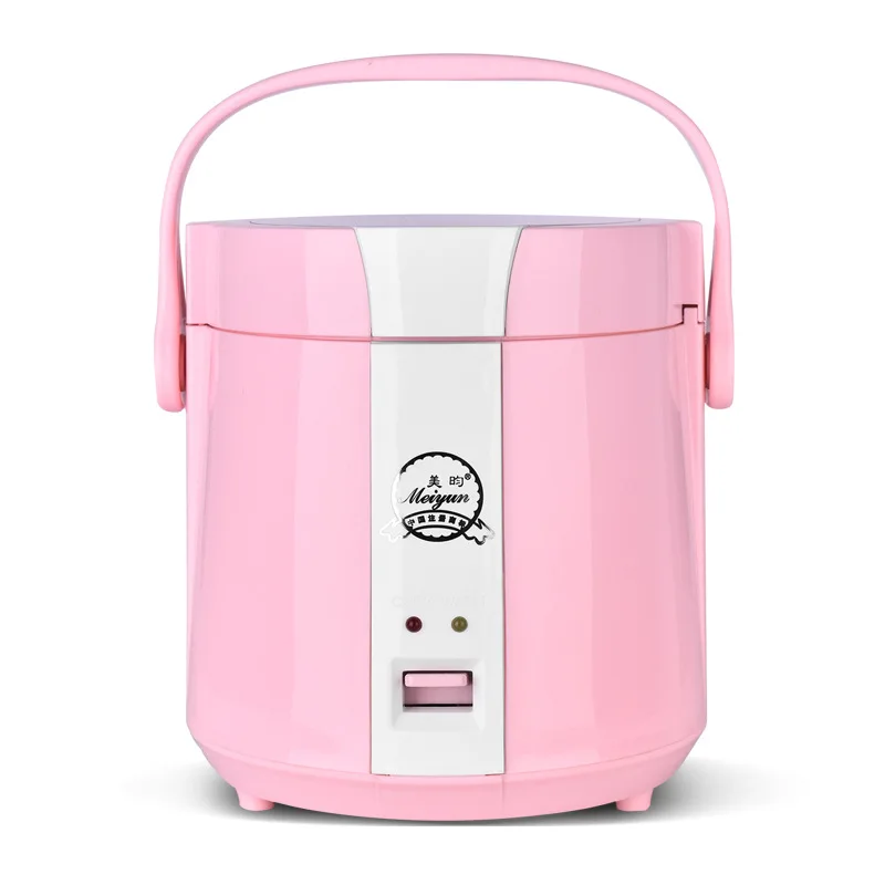 pink 220V электрическая плита риса Плита Еда отпариватель Пособия по кулинарии горшок мини Портативный нагрева Коробки для обедов Лапша горячий горшок с антипригарным покрытием Еда Плита 1.2L - Цвет: pink