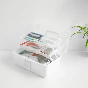 

Handheld Medicine Chest Multi-functional Household Storage Box Multi-layer Storage Box - Size S (White)