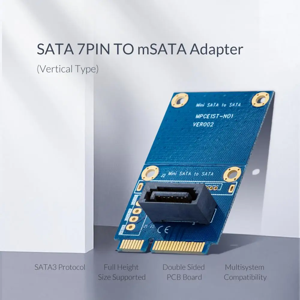 Адаптер ORICO SATA 7pin адаптер mSATA вертикальный SSD с поддержкой протокола SATA3