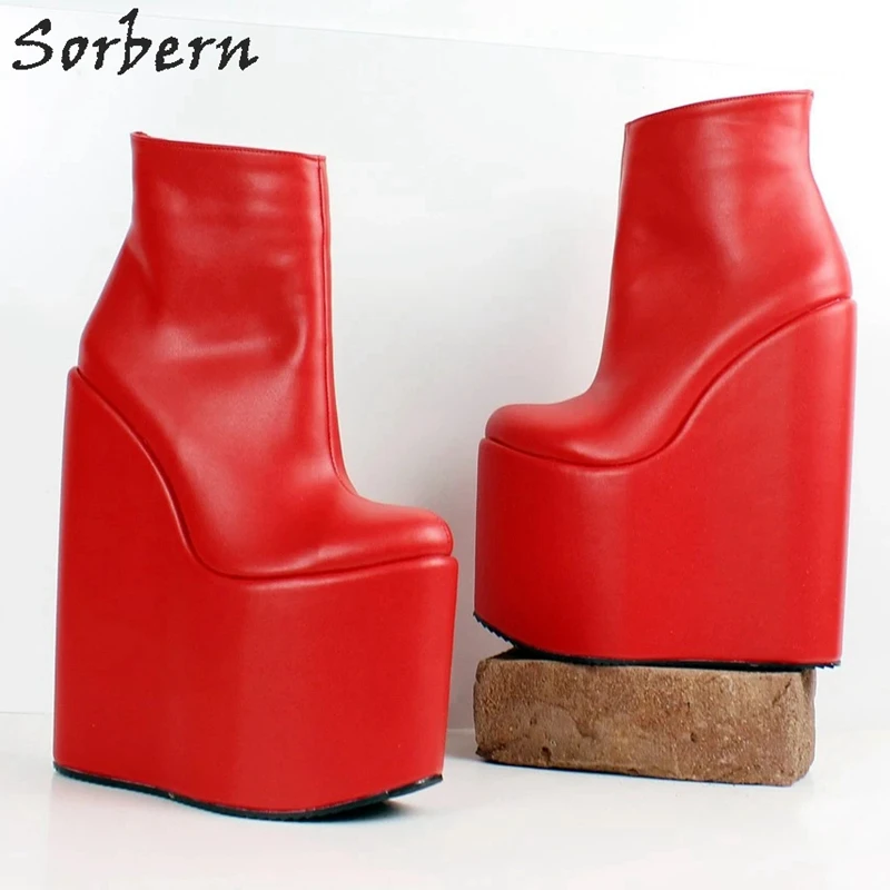 Sorbern Cusstom/ботильоны для женщин; обувь на танкетке и высоком каблуке; обувь на платформе; зимний стиль; Плюшевые Каблуки высотой 15-30 см; разные ... Sorbern Cusstom/ботильоны для женщин; обувь на танкетке и высоком каблуке; обувь на платформе; зимний стиль; Плюшевые Каблуки высотой 15-30 см; разные ...