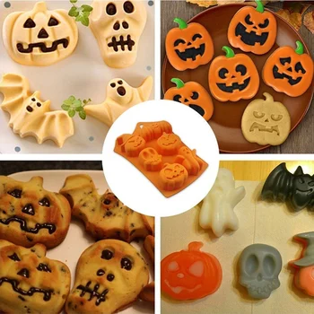

3 Pcs Silicone Baking Mold Halloween Ghost Pumpkin DIY Cake Biscuit Mould Tools XHC88
