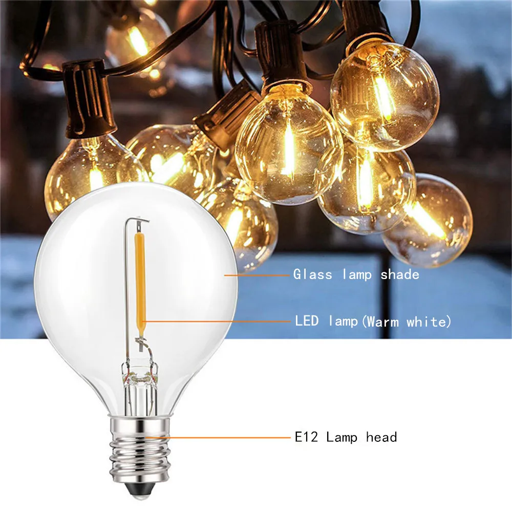 Luzes da Corda Quintal do Vintage Casa de Férias Suspensão à Prova Solar com 10 Claro Lâmpadas Pátio Luzes Dwaterproof Água Decoração - 25 Led 5 Luzes da corda solar com 1025 claro