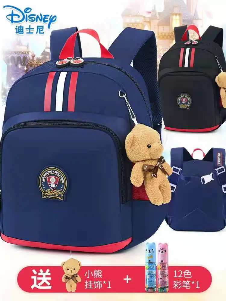 Disney Mickey Kindergarten School Bag For Boys Girls Primary Student Shoulder Orthopedic Backpack Large Capacity Light Mochila