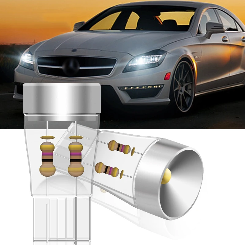 2PCS T10 W5W LED Super Bright with Projector Lens White Bulb License Plate Light Lamp Signal Light DC 12V Car Styling