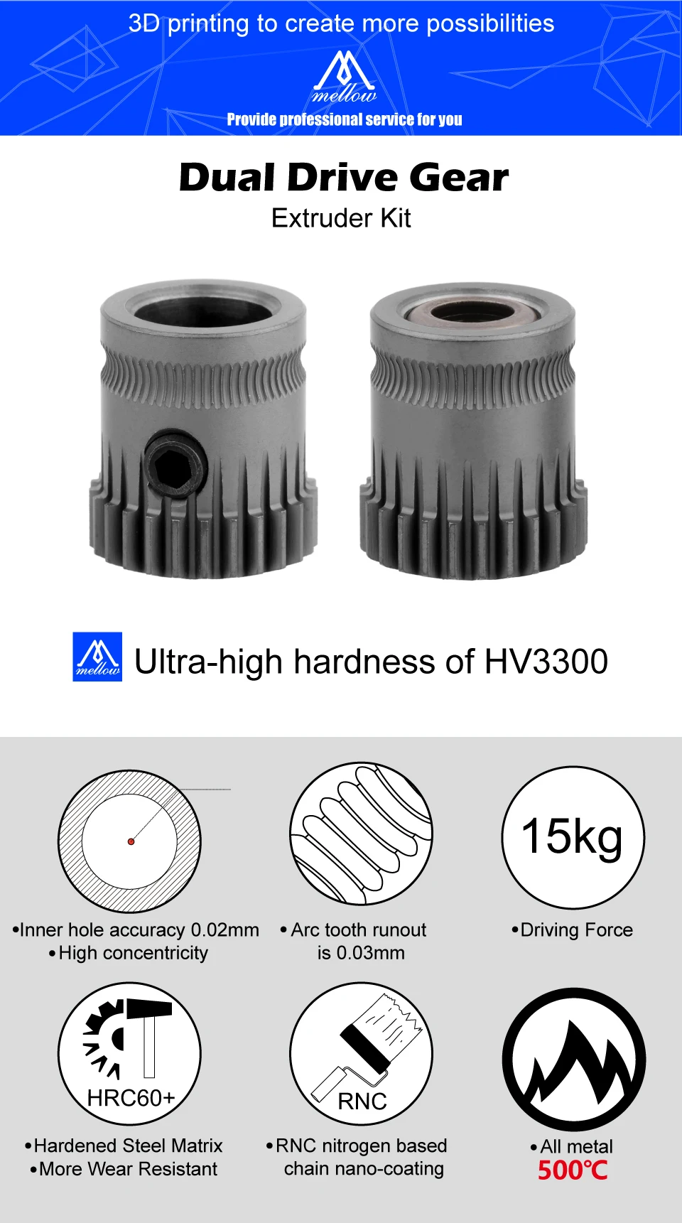 8mm drivegear kit engrenagem de movimentação dupla
