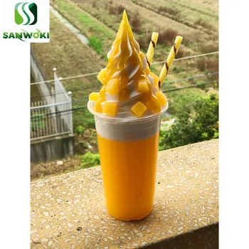 

simulation ice cream model chocolate sundae props fruit cups dessert window display fake food Artificial Yogurt model