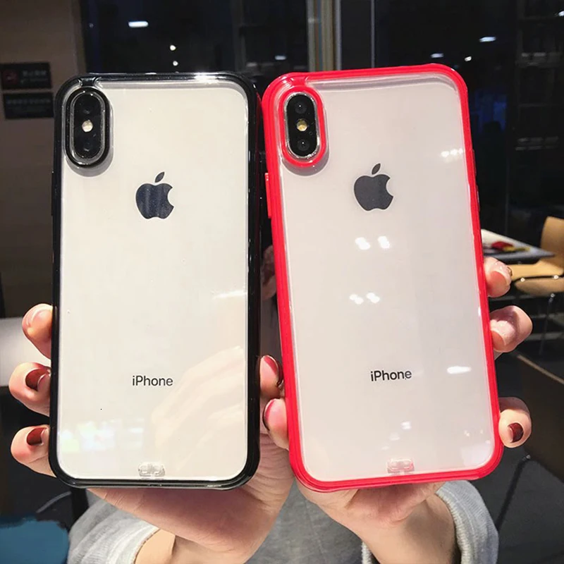 Модный противоударный бампер Прозрачный чехол для телефона для iPhone X 11 XR XS Max 8 7 6 6S Plus Прозрачная защитная задняя силиконовая крышка