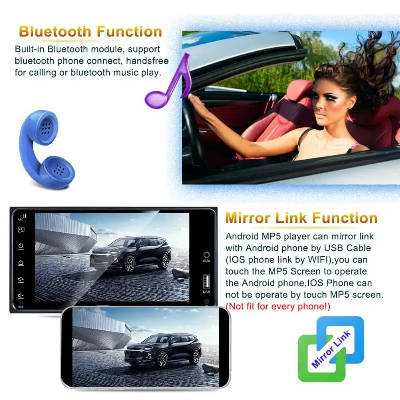 RK-A6153C 7 дюймов Android 8,1 1080P Автомобильный Стерео gps AM FM MP5 плеер для Honda Bluetooth Android Apple Универсальный электронный