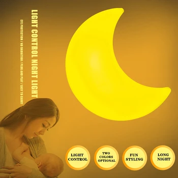 

Creative Gift LED Night Light Light Control Lntelligent Switch Moon Lamp For Energy Saving Plug in Bedroom Parlor Night Light