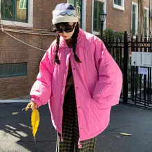

Korean Style Cotton Clothes Loose and Velvet Autumn and Winter New Style Loose Warm Rhombic Casual Long-sleeved Cotton Clothes