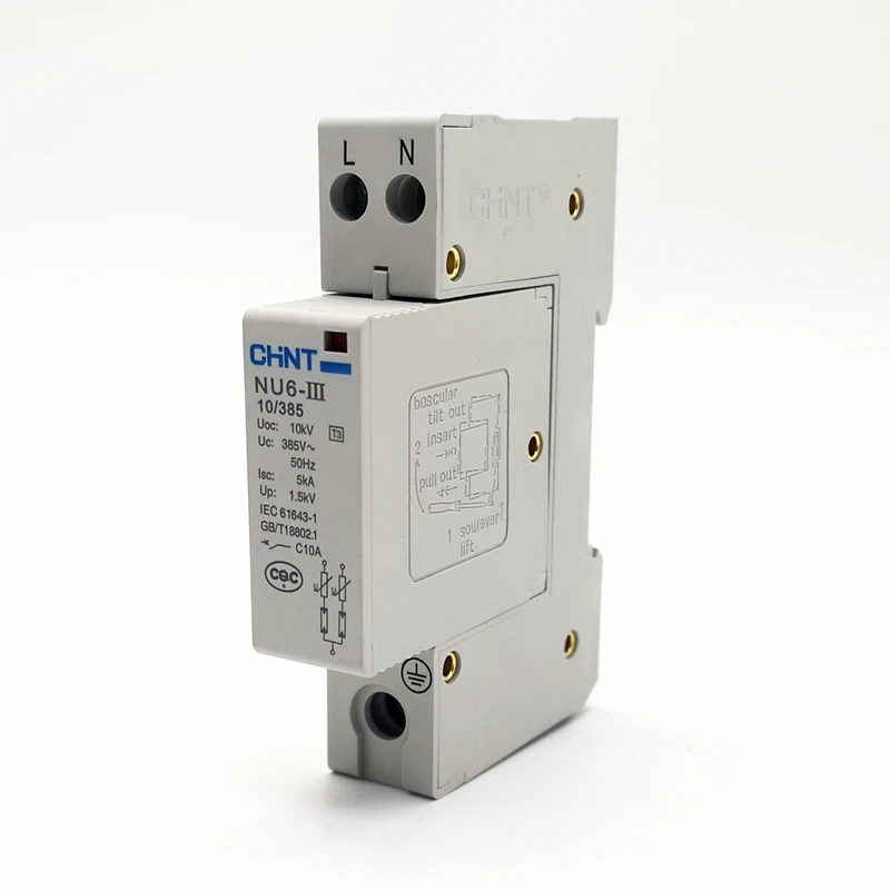Молниеотвод CHINT NU6-III 2P 10KV 385V низковольтный разрядник