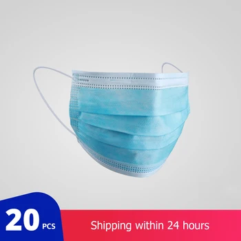 

20 Pcs Protective Anti Pollution Mask Non-woven Dust Mask Thickened Disposable Mouth Mask 3-layer Face Mask