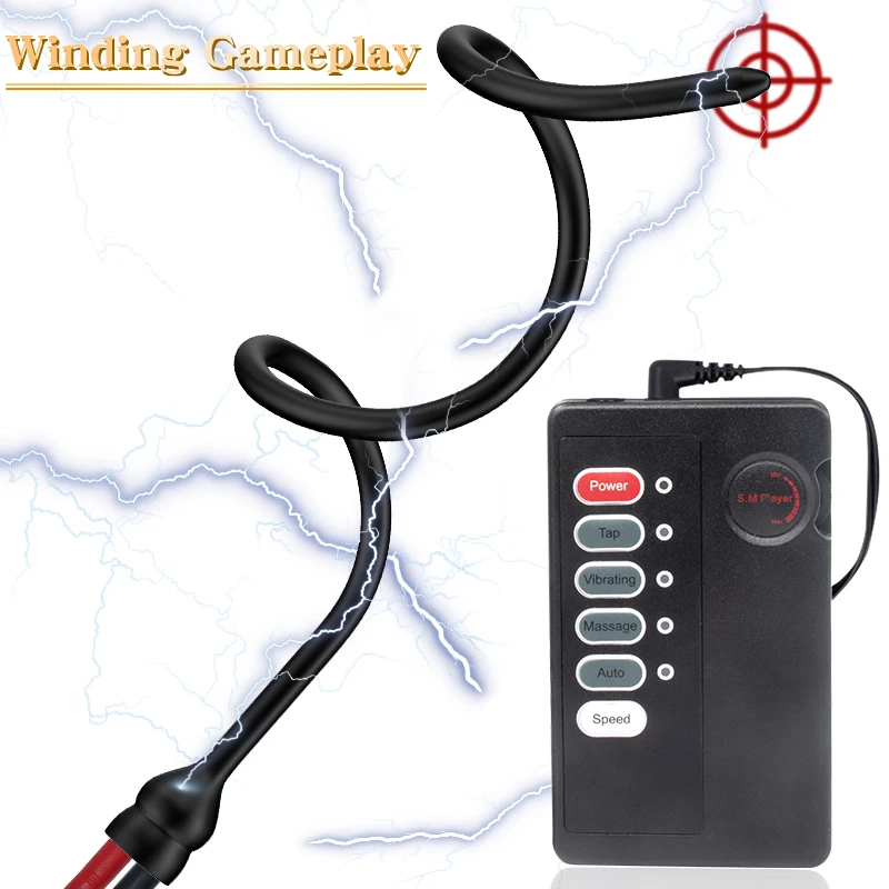E-stim Urethral Catheter Electric Shock Penis Plug 380mm Urethral Stimulators for Male Masturbator Sound Prince Albert